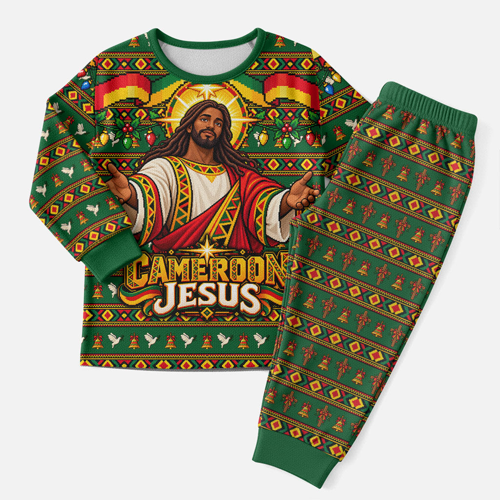 Cameroon Jesus Christmas Pajama Set African Culture Ugly Knit Pattern