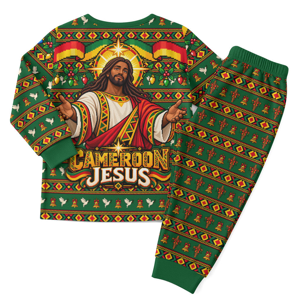 Cameroon Jesus Christmas Pajama Set African Culture Ugly Knit Pattern