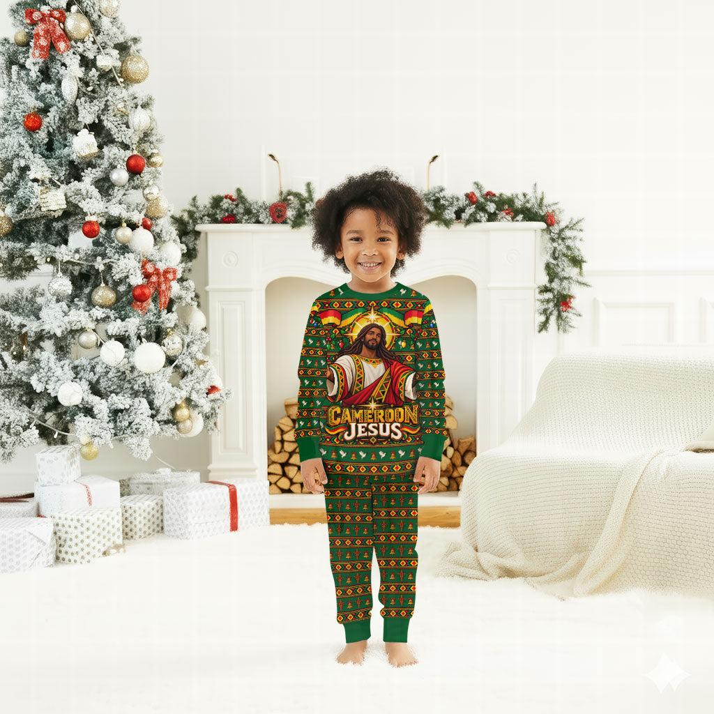 Cameroon Jesus Christmas Pajama Set African Culture Ugly Knit Pattern