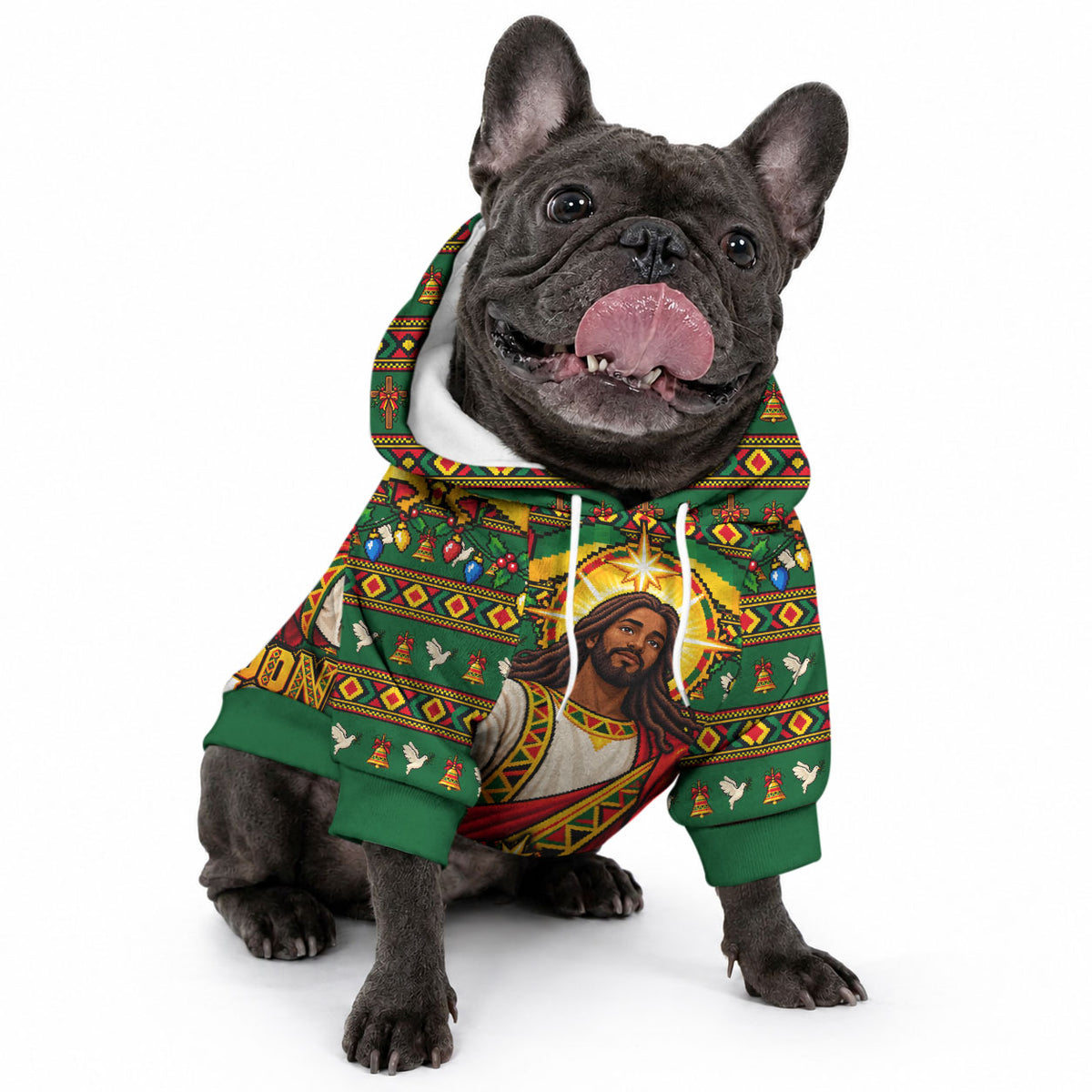 Cameroon Jesus Christmas Pet Hoodie African Culture Ugly Knit Pattern