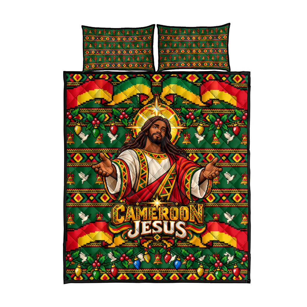 Cameroon Jesus Christmas Quilt Bed Set African Culture Ugly Knit Pattern