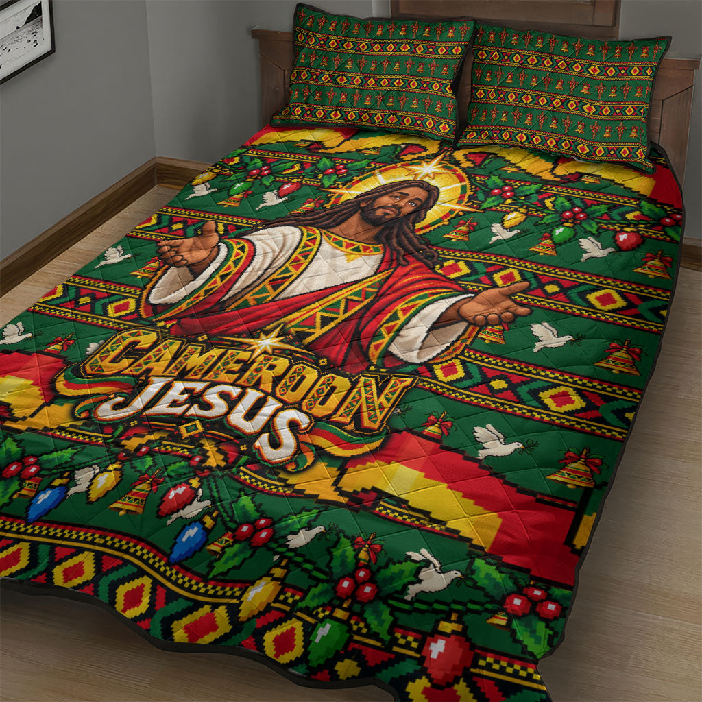 Cameroon Jesus Christmas Quilt Bed Set African Culture Ugly Knit Pattern