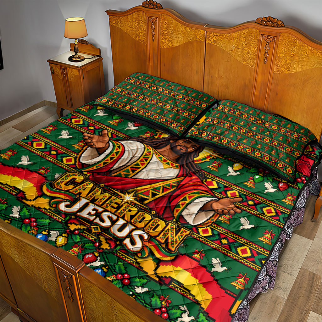 Cameroon Jesus Christmas Quilt Bed Set African Culture Ugly Knit Pattern