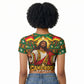 Cameroon Jesus Christmas Raglan Cropped T shirt African Culture Ugly Knit Pattern
