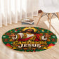 Cameroon Jesus Christmas Round Carpet African Culture Ugly Knit Pattern