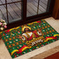 Cameroon Jesus Christmas Rubber Doormat African Culture Ugly Knit Pattern