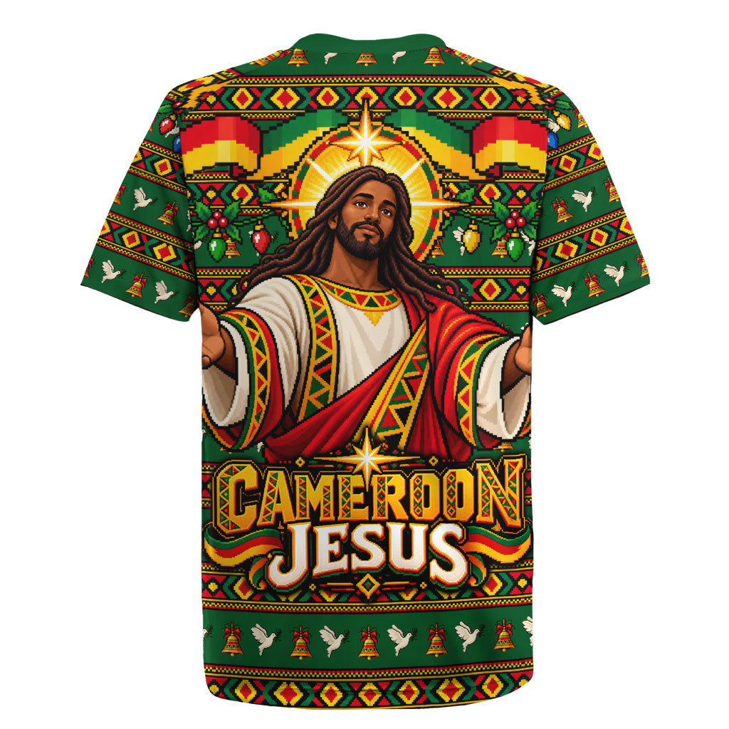 Cameroon Jesus Christmas Rugby Jersey African Culture Ugly Knit Pattern