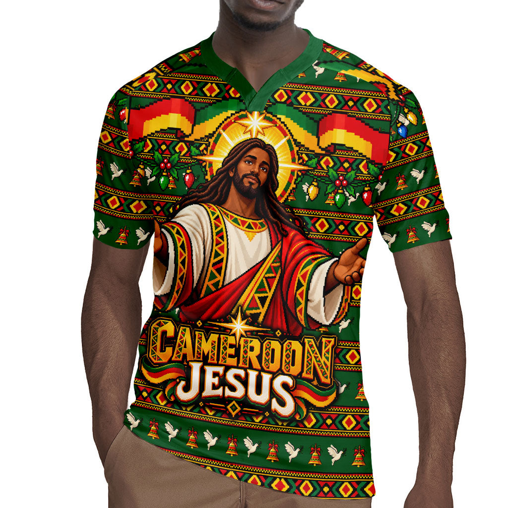 Cameroon Jesus Christmas Rugby Jersey African Culture Ugly Knit Pattern