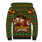 Cameroon Jesus Christmas Sherpa Hoodie African Culture Ugly Knit Pattern