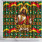 Cameroon Jesus Christmas Shower Curtain African Culture Ugly Knit Pattern