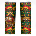 Cameroon Jesus Christmas Skinny Tumbler African Culture Ugly Knit Pattern