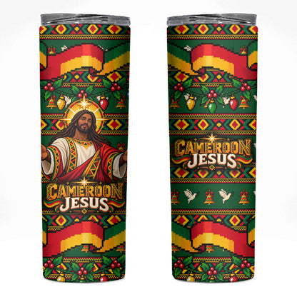 Cameroon Jesus Christmas Skinny Tumbler African Culture Ugly Knit Pattern