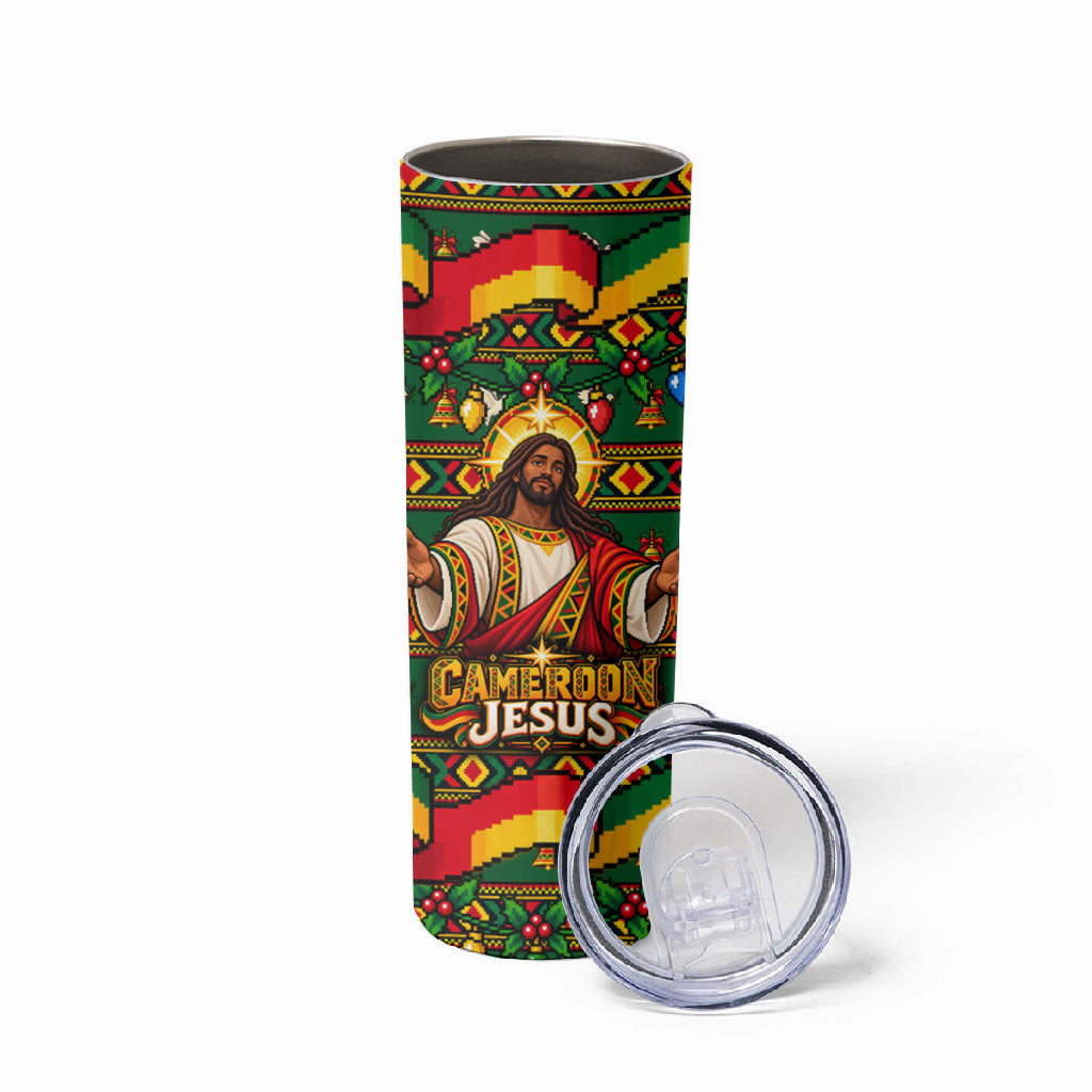 Cameroon Jesus Christmas Skinny Tumbler African Culture Ugly Knit Pattern