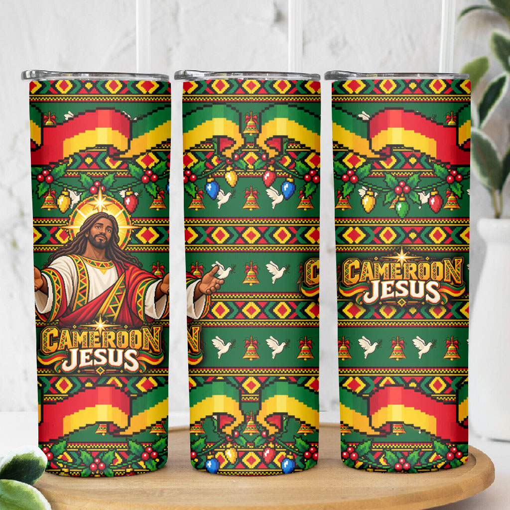 Cameroon Jesus Christmas Skinny Tumbler African Culture Ugly Knit Pattern