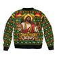 Cameroon Jesus Christmas Sleeve Zip Bomber Jacket African Culture Ugly Knit Pattern