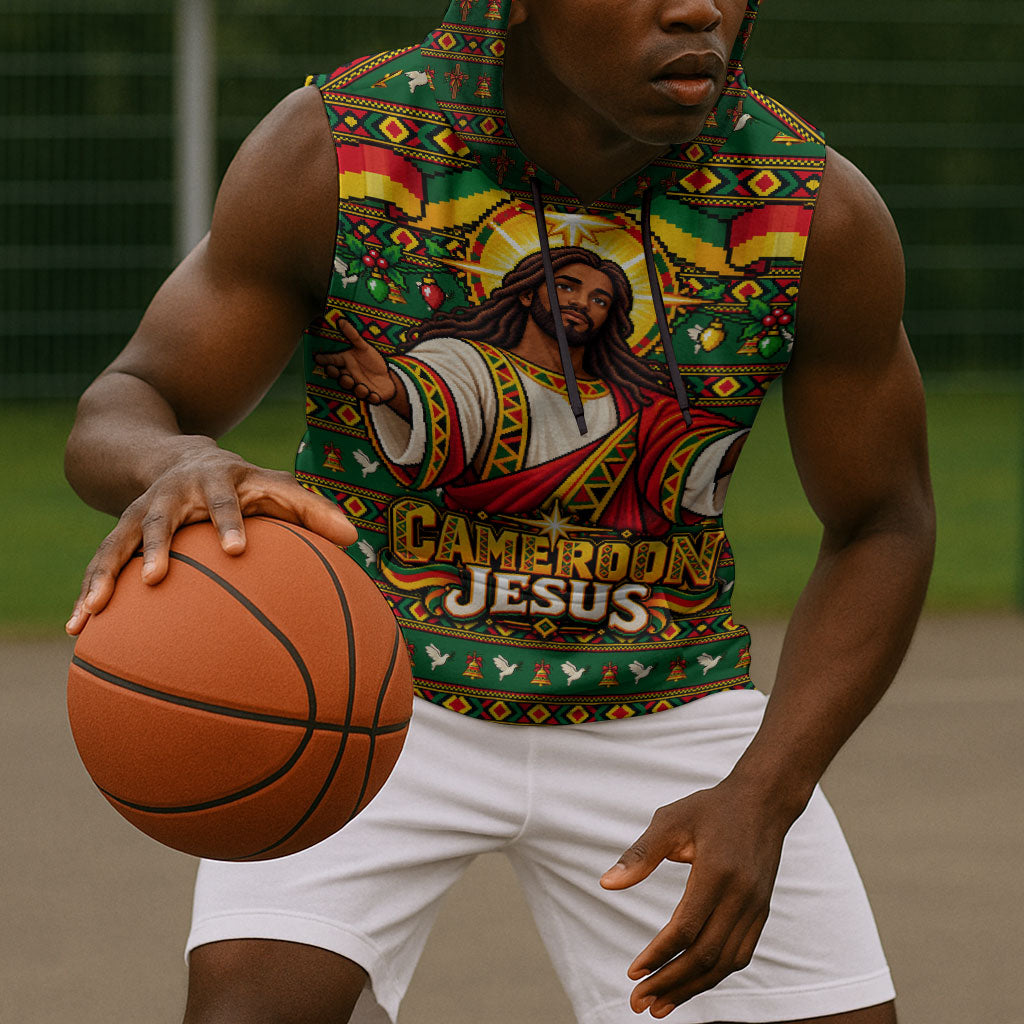 Cameroon Jesus Christmas Sleeveless Hoodie African Culture Ugly Knit Pattern
