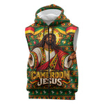 Cameroon Jesus Christmas Sleeveless Zip Hoodie African Culture Ugly Knit Pattern