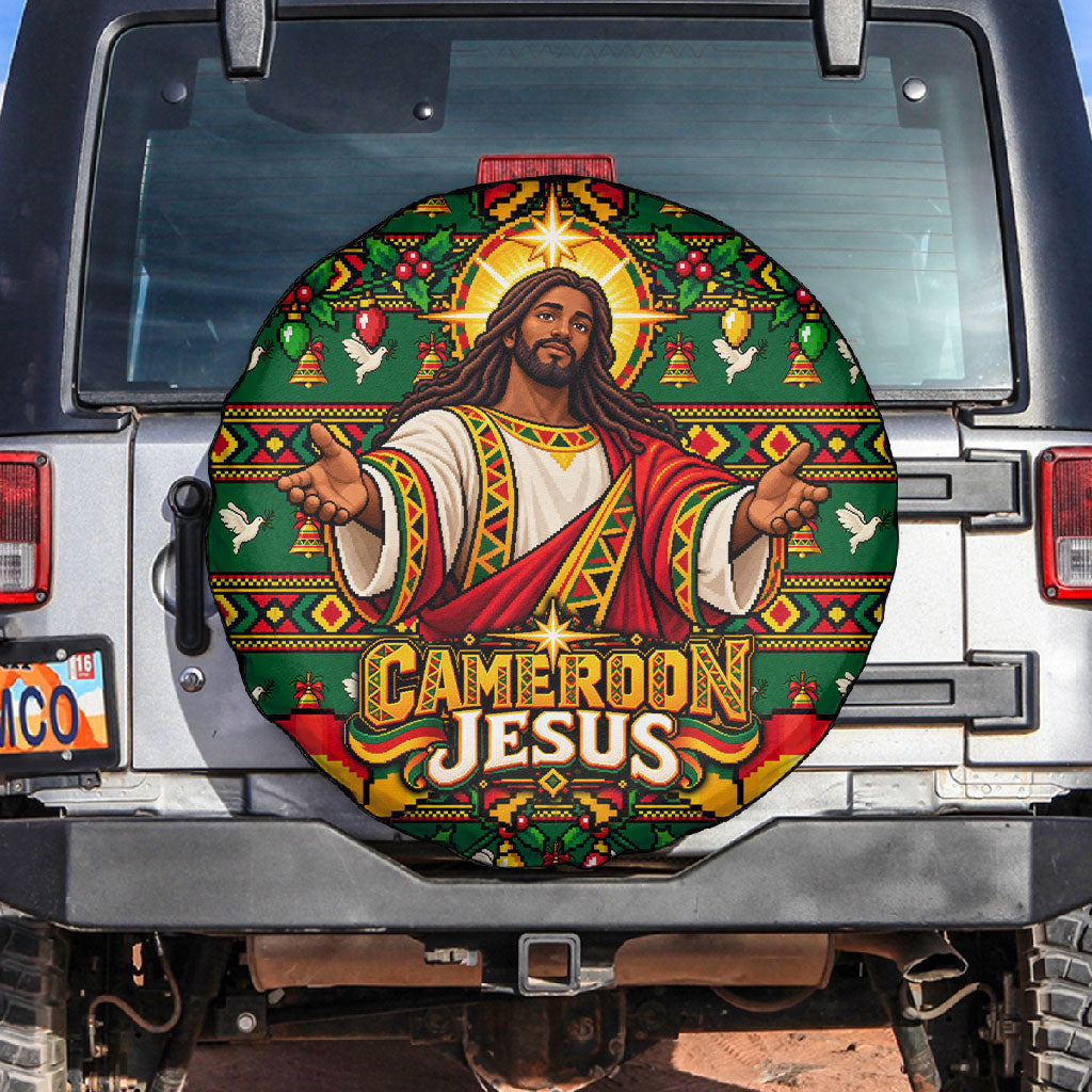 Cameroon Jesus Christmas Spare Tire Cover African Culture Ugly Knit Pattern