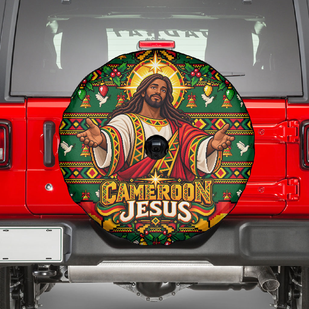 Cameroon Jesus Christmas Spare Tire Cover African Culture Ugly Knit Pattern