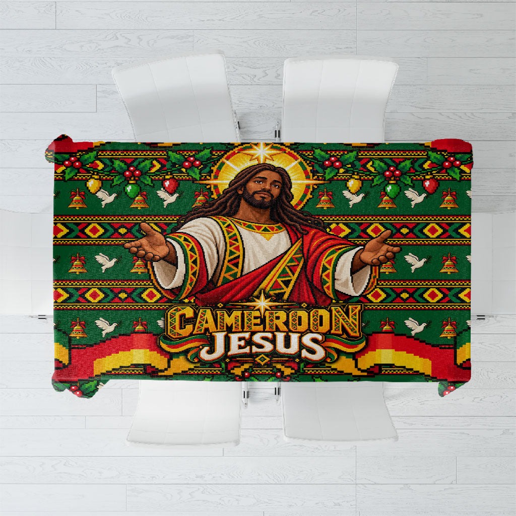 Cameroon Jesus Christmas Tablecloth African Culture Ugly Knit Pattern
