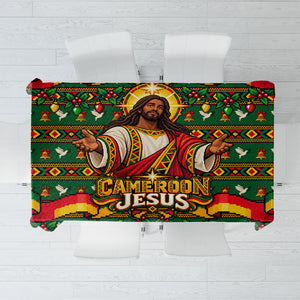 Cameroon Jesus Christmas Tablecloth African Culture Ugly Knit Pattern