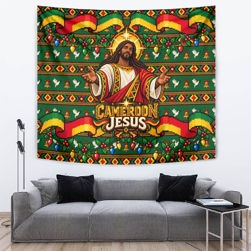 Cameroon Jesus Christmas Tapestry African Culture Ugly Knit Pattern