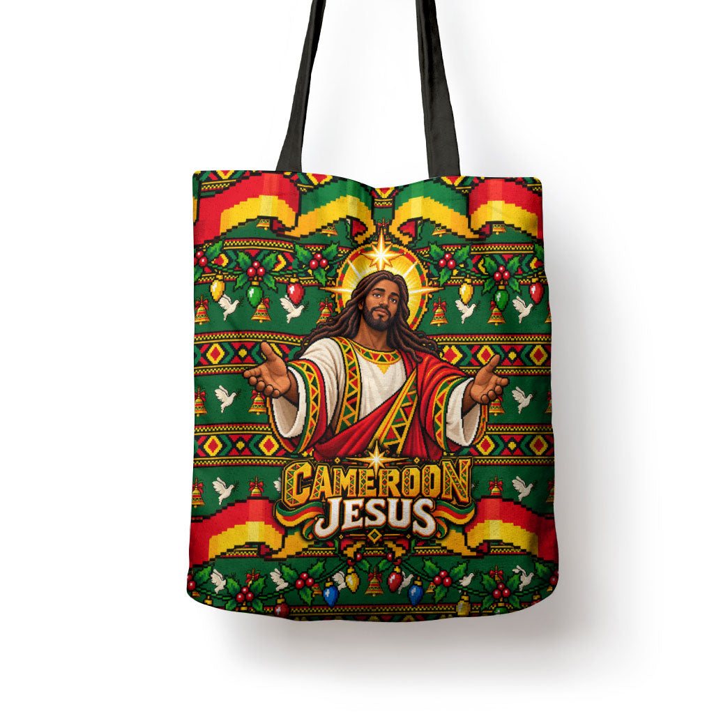 Cameroon Jesus Christmas Tote Bag African Culture Ugly Knit Pattern