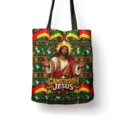 Cameroon Jesus Christmas Tote Bag African Culture Ugly Knit Pattern