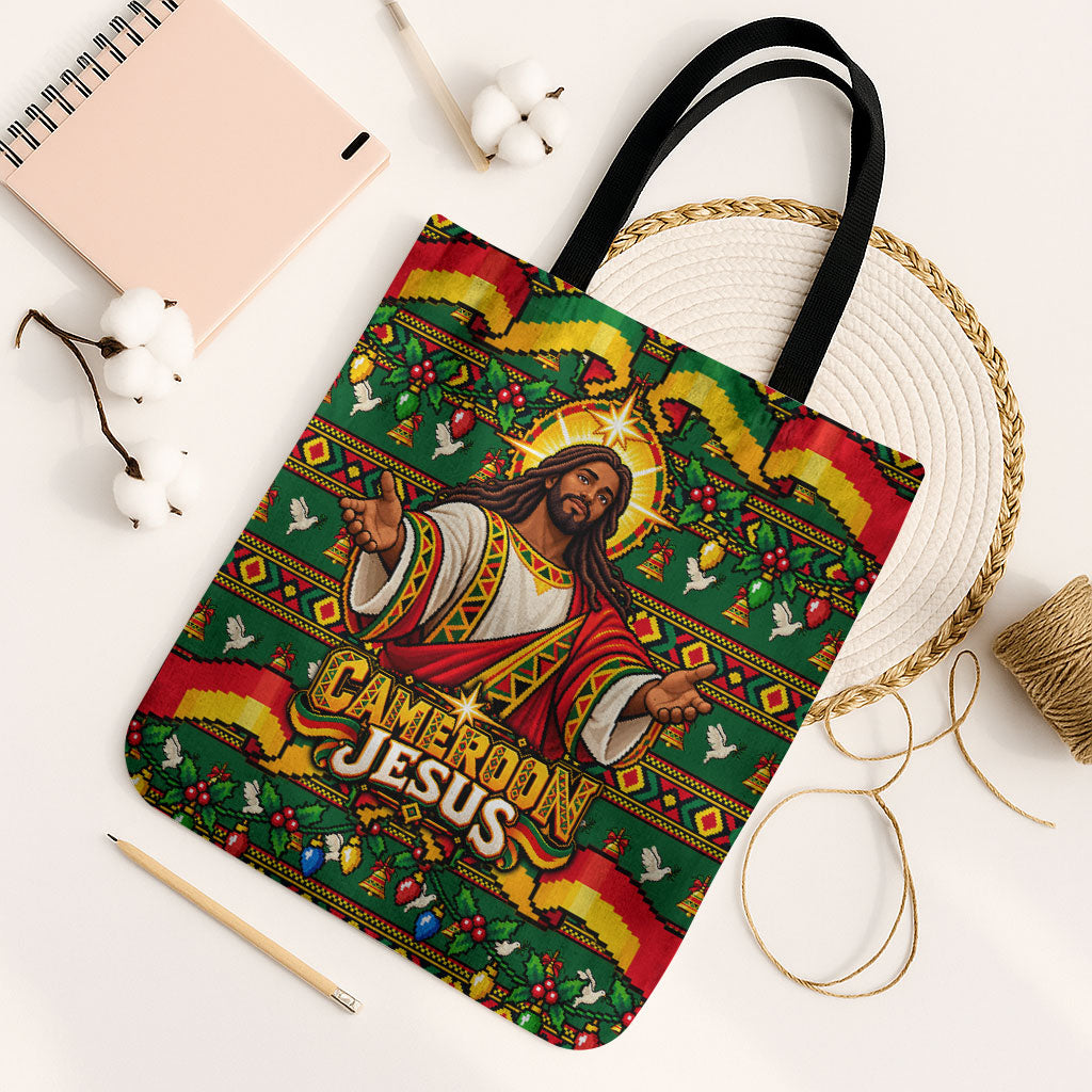 Cameroon Jesus Christmas Tote Bag African Culture Ugly Knit Pattern