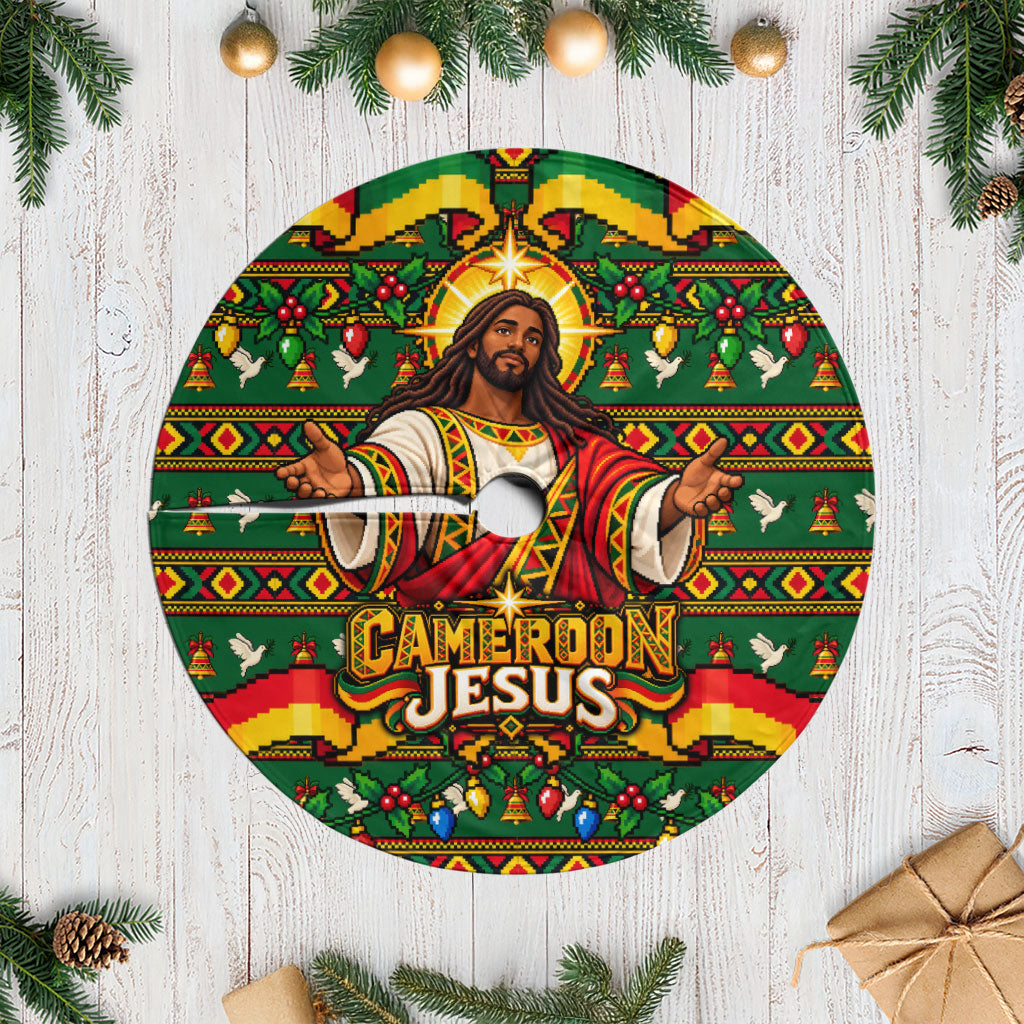Cameroon Jesus Christmas Tree Skirt African Culture Ugly Knit Pattern