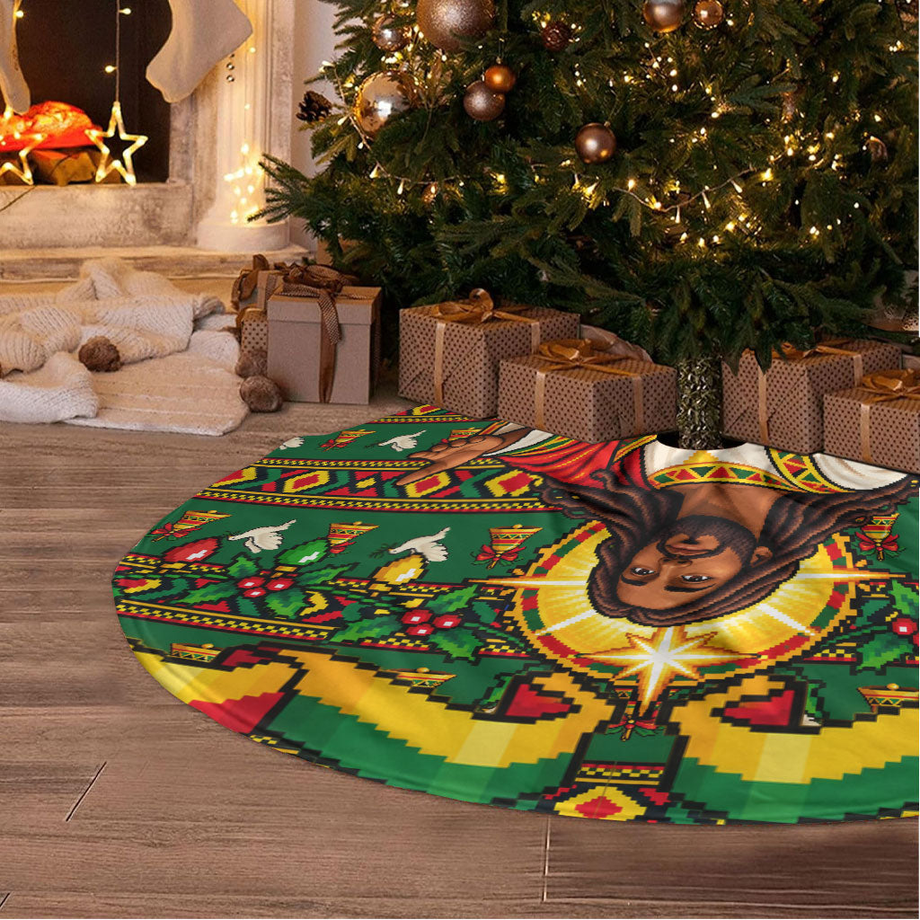 Cameroon Jesus Christmas Tree Skirt African Culture Ugly Knit Pattern