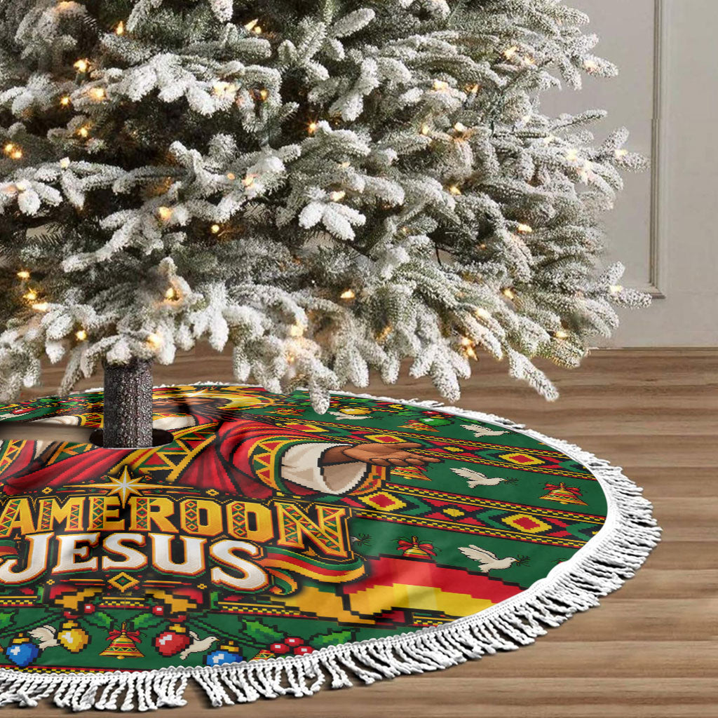 Cameroon Jesus Christmas Tree Skirt African Culture Ugly Knit Pattern