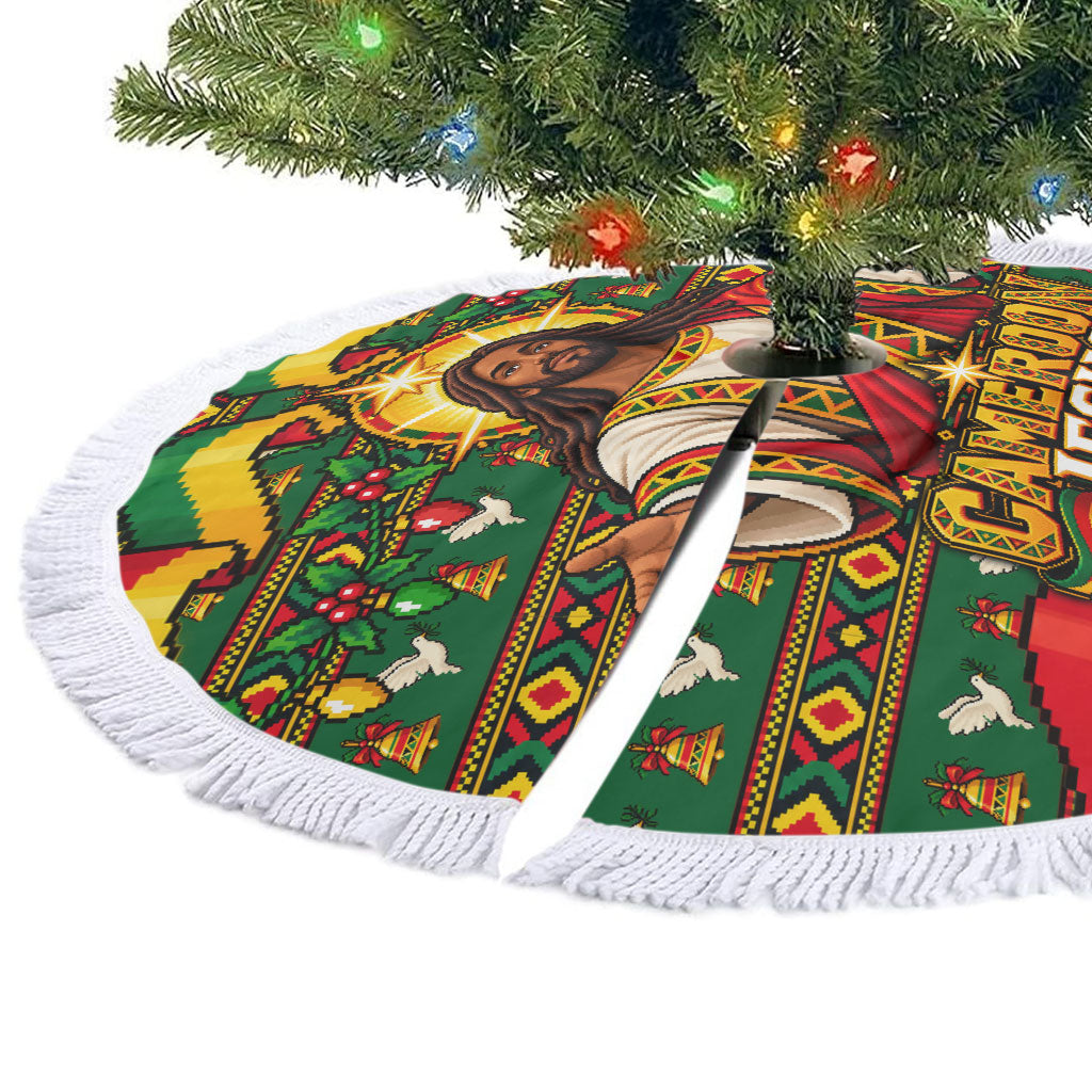 Cameroon Jesus Christmas Tree Skirt African Culture Ugly Knit Pattern
