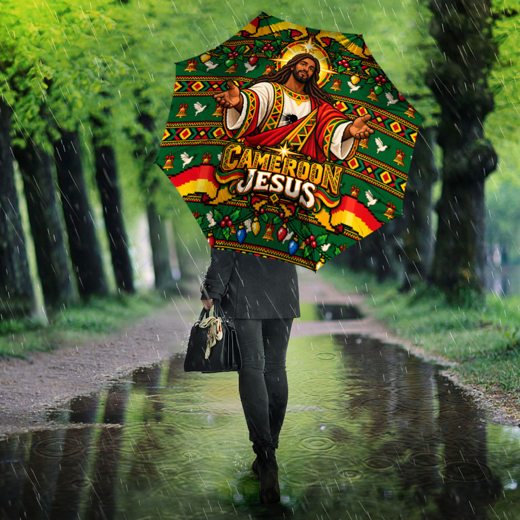 Cameroon Jesus Christmas Umbrella African Culture Ugly Knit Pattern