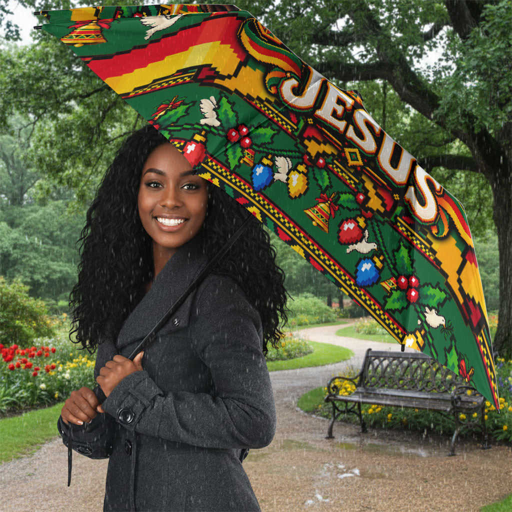 Cameroon Jesus Christmas Umbrella African Culture Ugly Knit Pattern