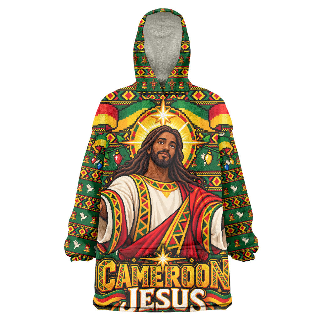 Cameroon Jesus Christmas Wearable Blanket Hoodie African Culture Ugly Knit Pattern