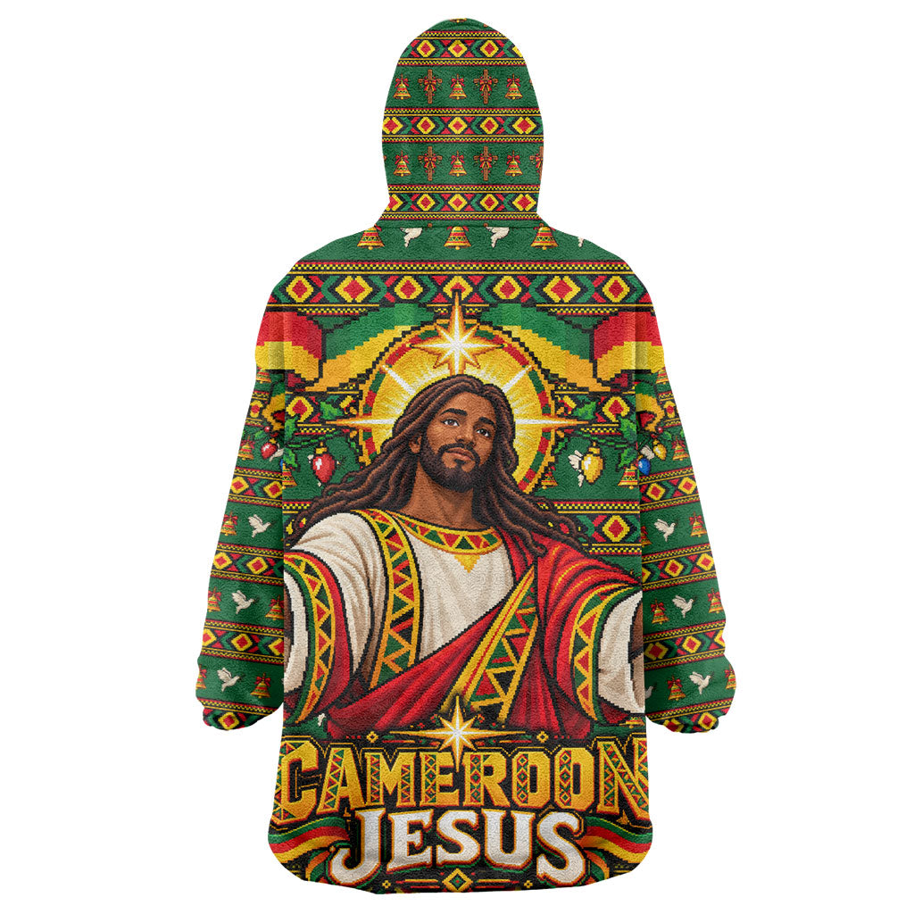 Cameroon Jesus Christmas Wearable Blanket Hoodie African Culture Ugly Knit Pattern
