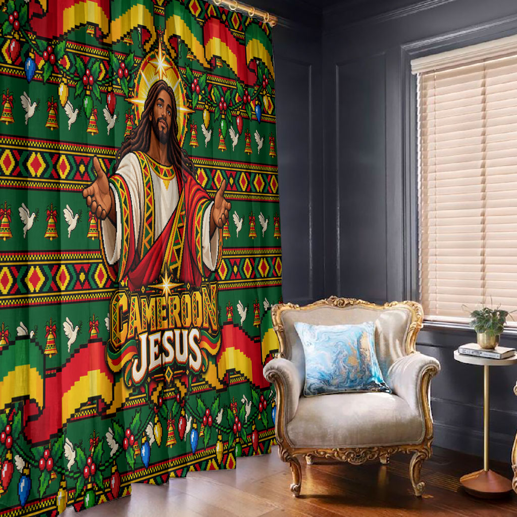 Cameroon Jesus Christmas Window Curtain African Culture Ugly Knit Pattern