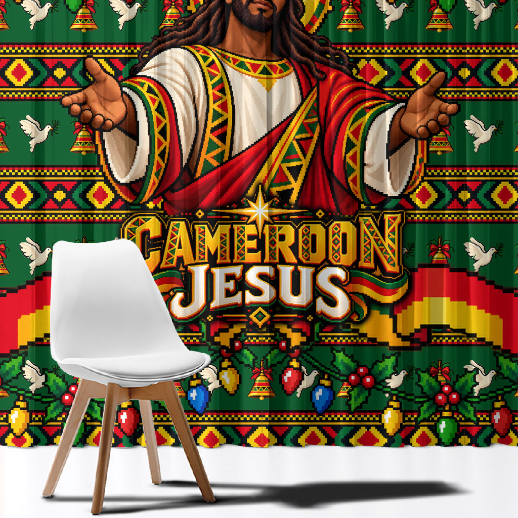 Cameroon Jesus Christmas Window Curtain African Culture Ugly Knit Pattern