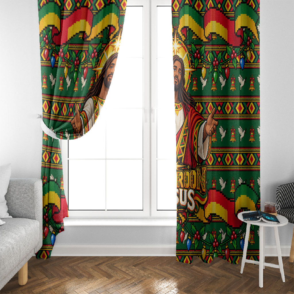 Cameroon Jesus Christmas Window Curtain African Culture Ugly Knit Pattern