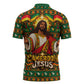 Cameroon Jesus Christmas Zipper Polo Shirt African Culture Ugly Knit Pattern