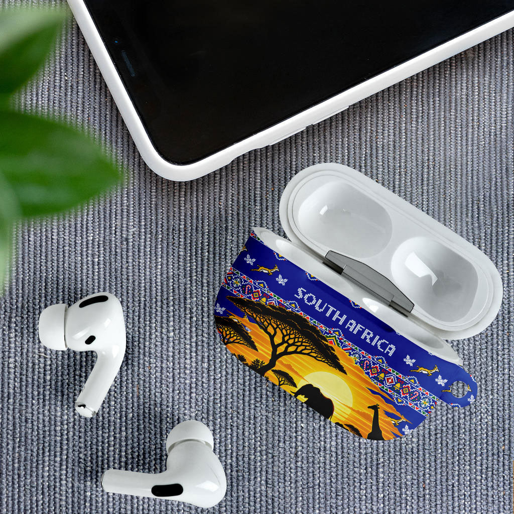 South Africa Christmas AirPods Case African Culture Protea Flower Safari Sunset