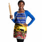 South Africa Christmas Apron African Culture Protea Flower Safari Sunset