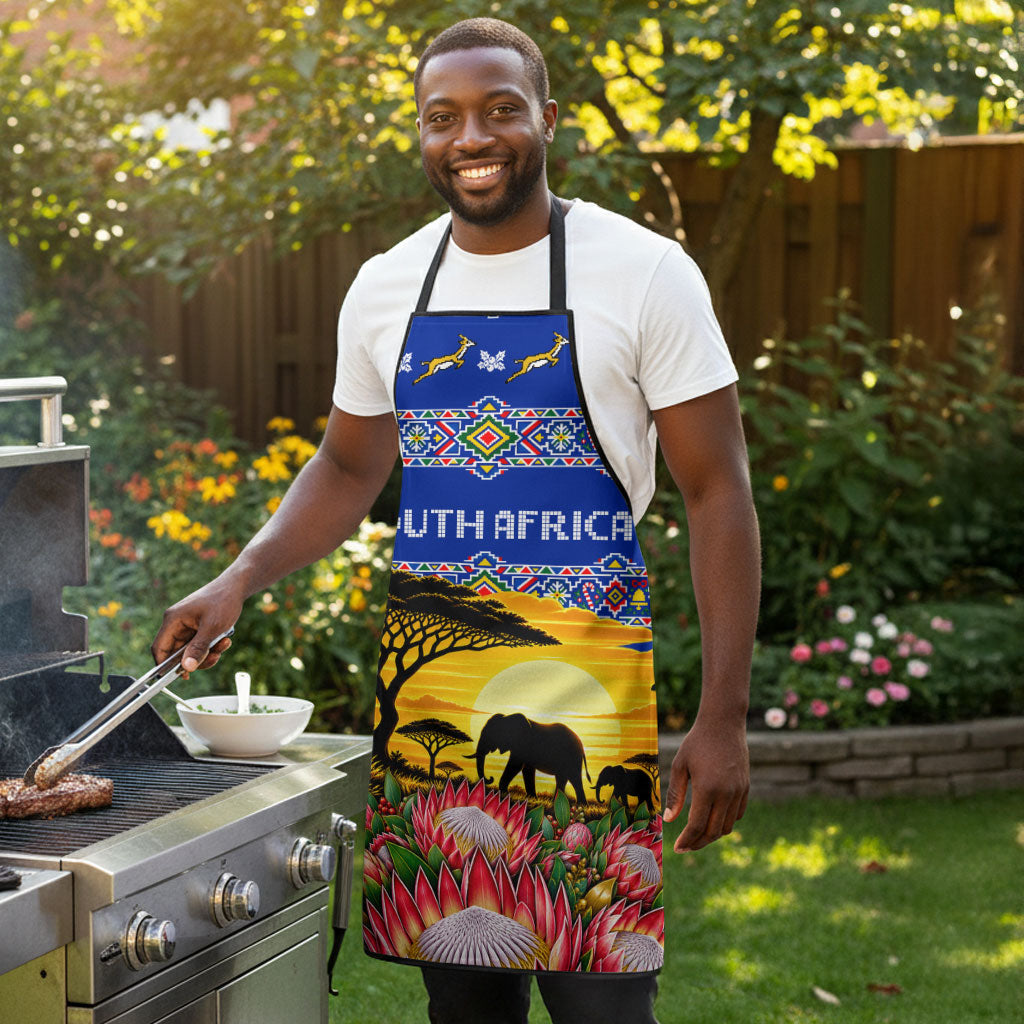 South Africa Christmas Apron African Culture Protea Flower Safari Sunset