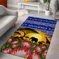 South Africa Christmas Area Rug African Culture Protea Flower Safari Sunset