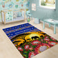 South Africa Christmas Area Rug African Culture Protea Flower Safari Sunset