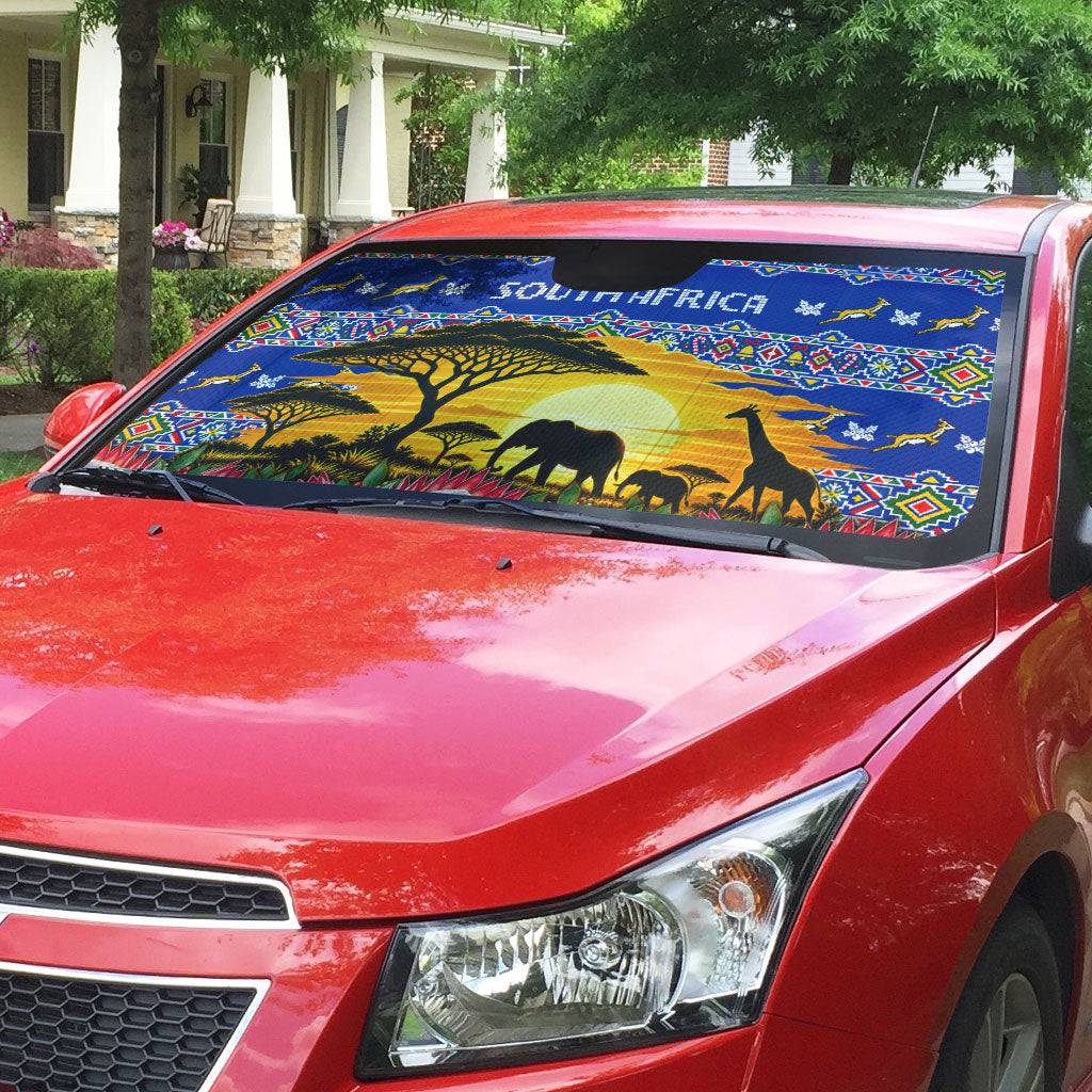 South Africa Christmas Auto Sun Shade African Culture Protea Flower Safari Sunset