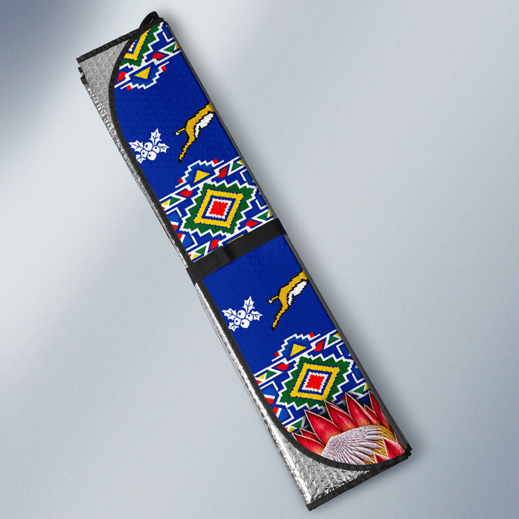 South Africa Christmas Auto Sun Shade African Culture Protea Flower Safari Sunset