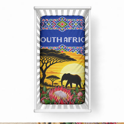 South Africa Christmas Baby Bed Cover African Culture Protea Flower Safari Sunset