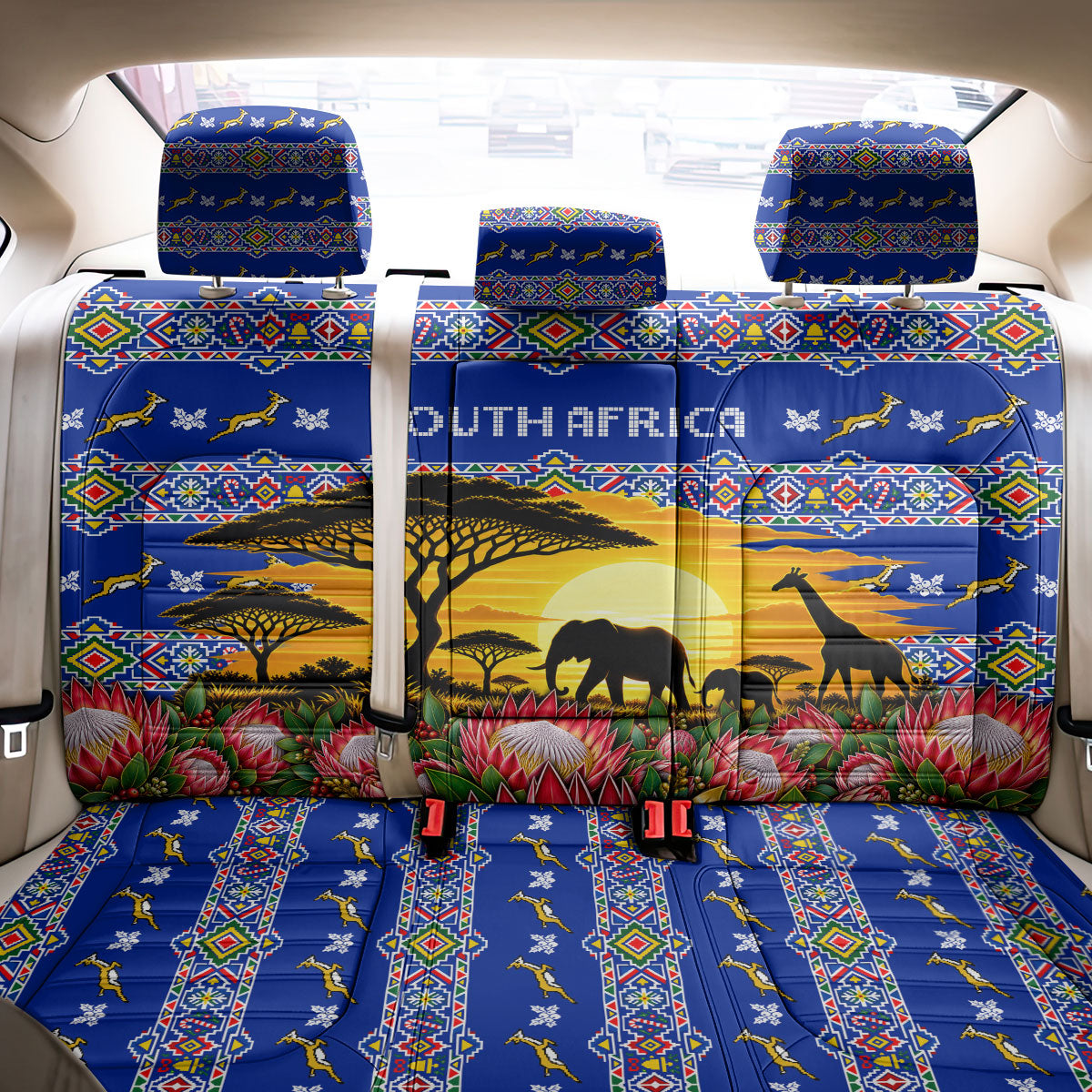 South Africa Christmas Back Car Seat Cover African Culture Protea Flower Safari Sunset